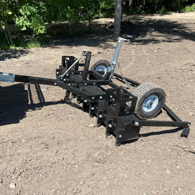 Field Tuff 60" Tow Behind Dirt Pulverizer with Adjustable Weight Trays, Black - VMInnovations
