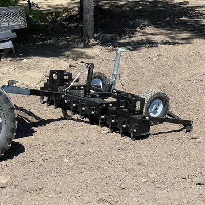 Field Tuff 60" Tow Behind Dirt Pulverizer with Adjustable Weight Trays, Black - VMInnovations