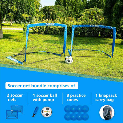 Ksports Squad Outdoor Portable Soccer Goal Set Kids Training Equipment, 4 x 3'