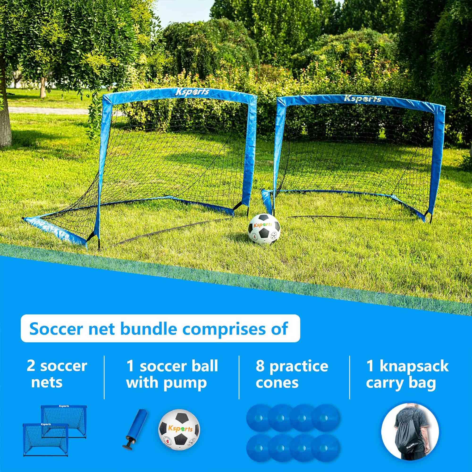Ksports Squad Outdoor Portable Soccer Goal Set Kids Training Equipment, 4 x 3' - VMInnovations