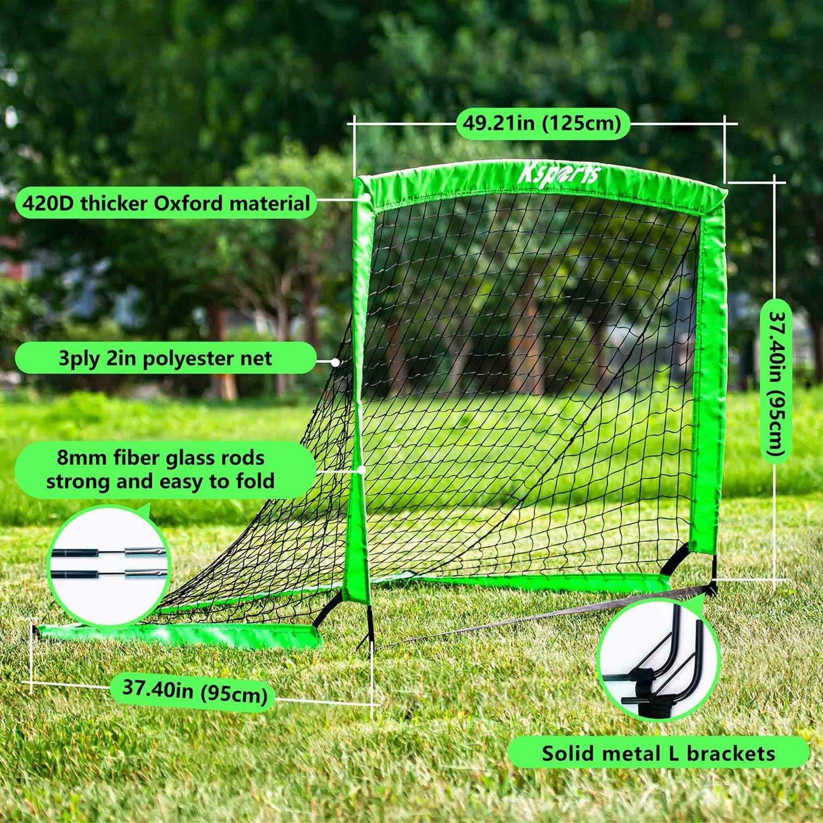 Ksports Outdoor Portable Soccer Goal Set Kids Training Equipment, 4x3'(Open Box) - VMInnovations