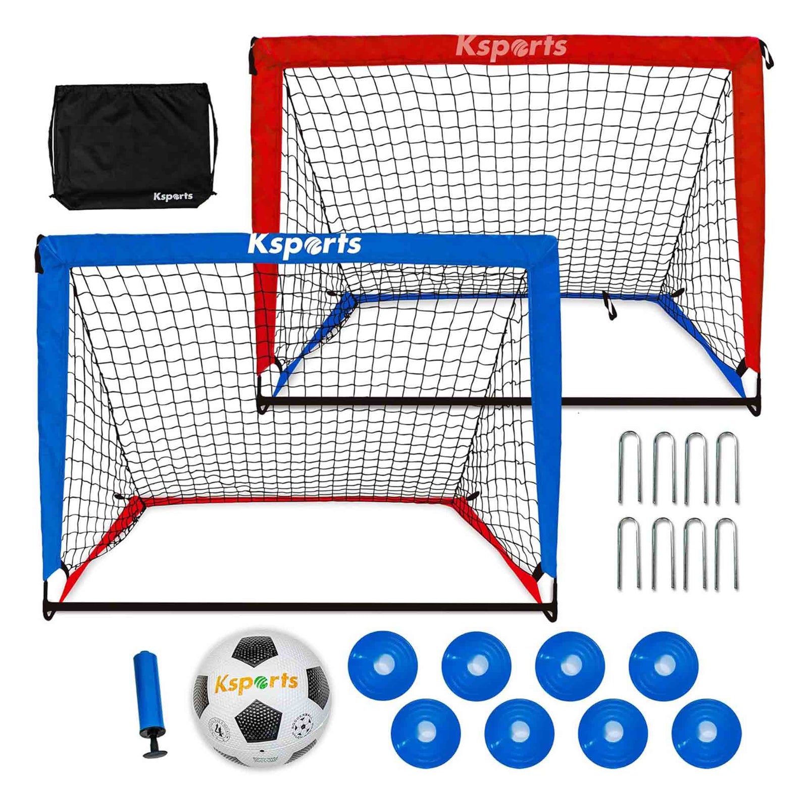 Ksports Squad Portable Soccer Goal Set Kids Training Equipment, 4x3' (Open Box) - VMInnovations