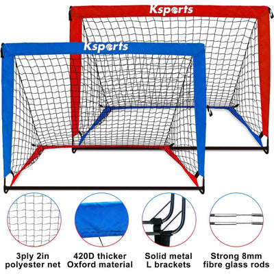 Ksports Squad Outdoor Portable Soccer Goal Set Kids Training Equipment, 4 x 3'