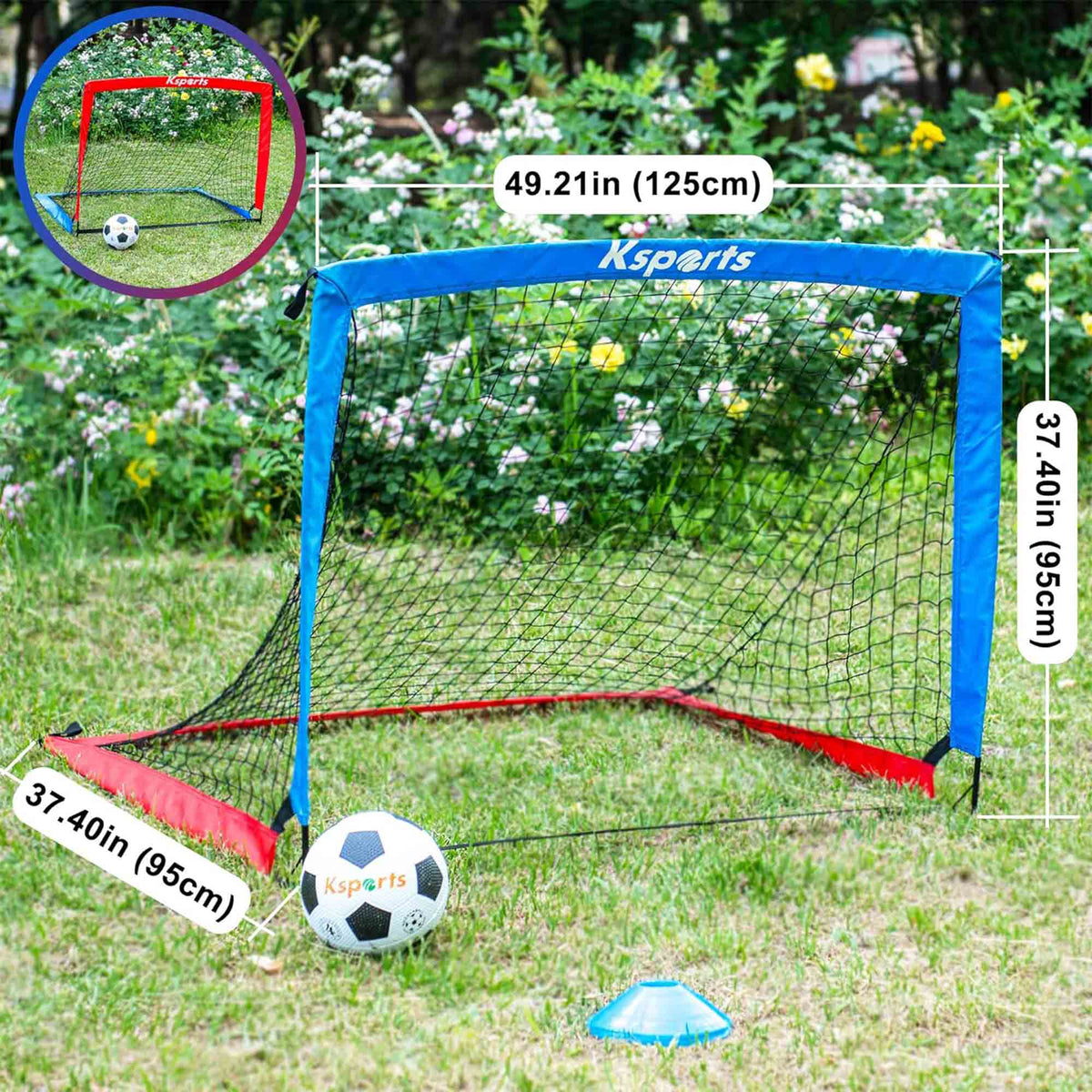 Ksports Squad Outdoor Portable Soccer Goal Set Kids Training Equipment, 4 x 3'