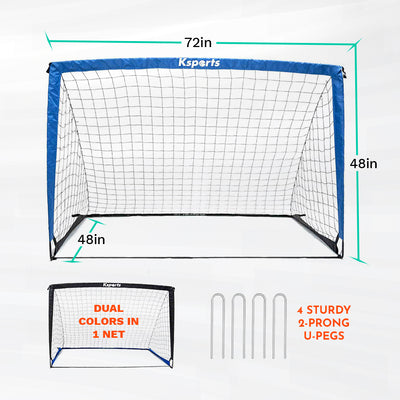 Ksports Squad Outdoor Portable Soccer Goal Set Kids Training Equipment, 6' x 4'