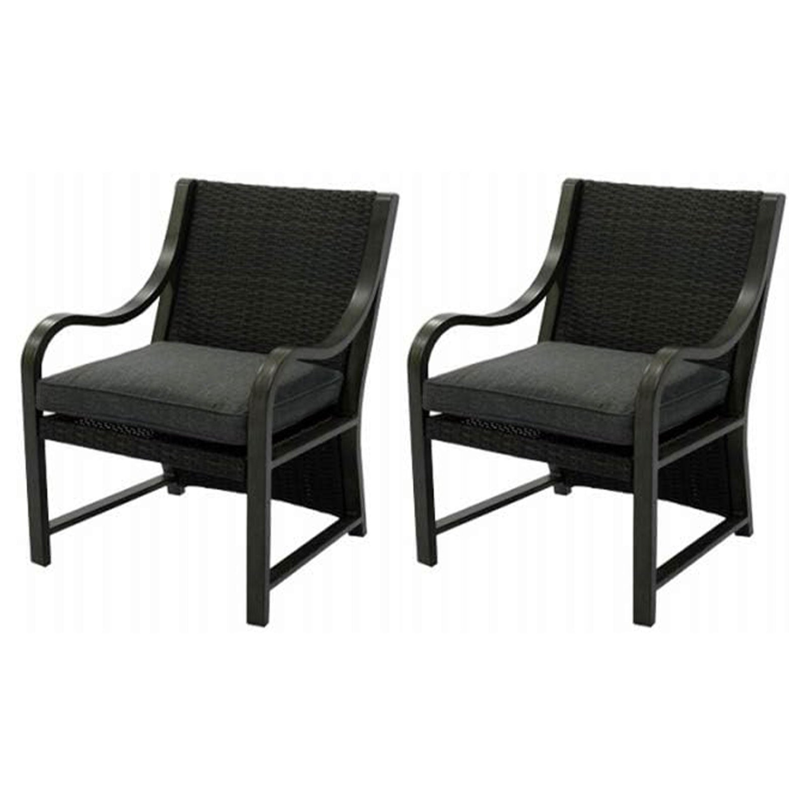 Four Seasons Courtyard Canmore Captain Outdoor Patio Cushioned Arm Chair, 2 Pack - VMInnovations