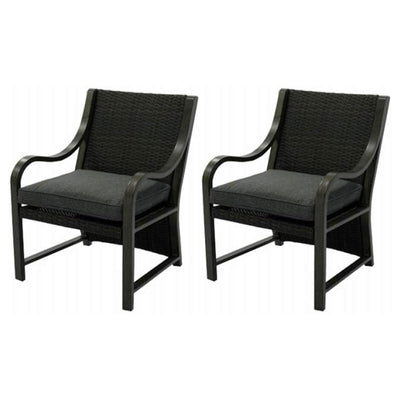 Four Seasons Courtyard Canmore Captain Outdoor Patio Cushioned Arm Chair, 2 Pack - VMInnovations