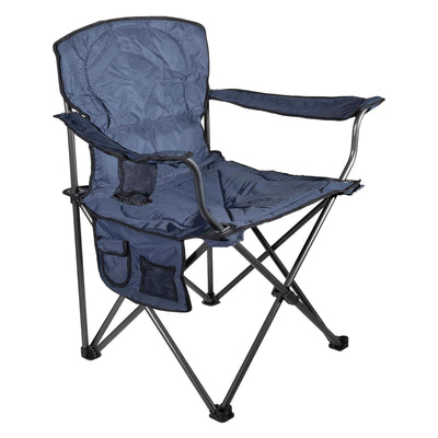 Four Seasons Courtyard Oversized Padded Seat Folding Arm Chairs, 4 Pack, Blue