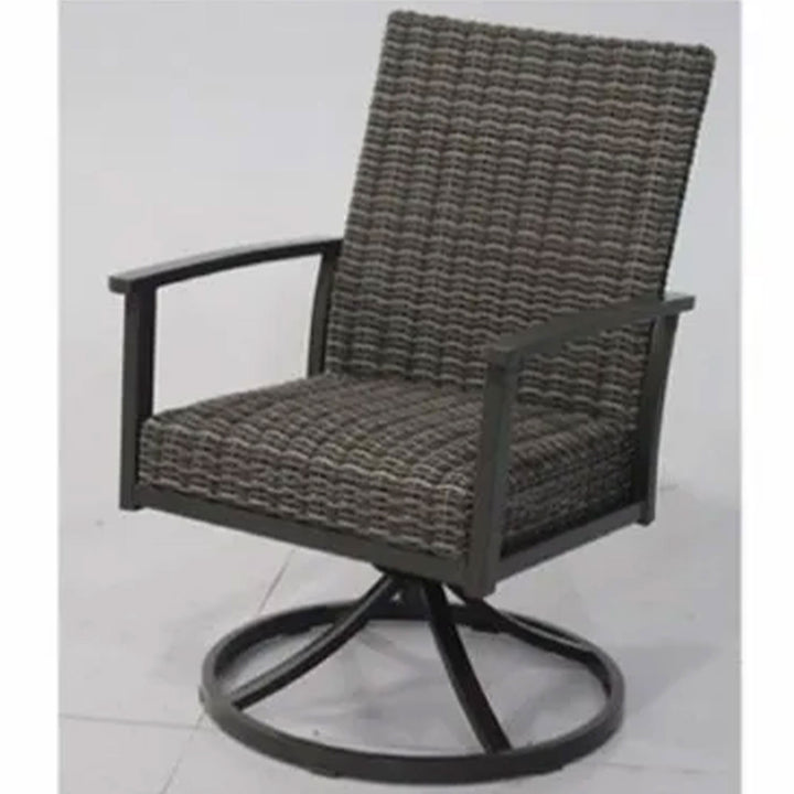 Four Seasons Courtyard Nantucket Woven Swivel Rocker Chair Set, 2 Pack, Brown