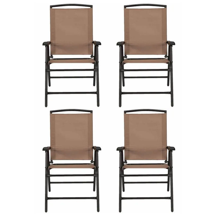 Four Seasons Courtyard Sunny Isles Outdoor Folding Lounge Chairs, 4 Pack, Brown