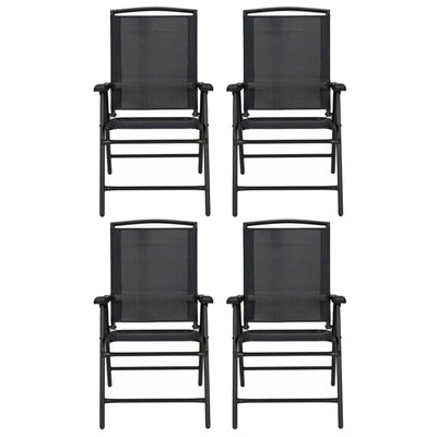 Four Seasons Courtyard Sunny Isles Outdoor Folding Lounge Chairs, 4 Pack, Black - VMInnovations