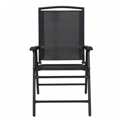 Four Seasons Courtyard Sunny Isles Outdoor Folding Lounge Chairs, 4 Pack, Black - VMInnovations