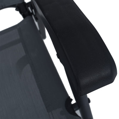 Four Seasons Courtyard Sunny Isles Outdoor Folding Lounge Chairs, 4 Pack, Black - VMInnovations