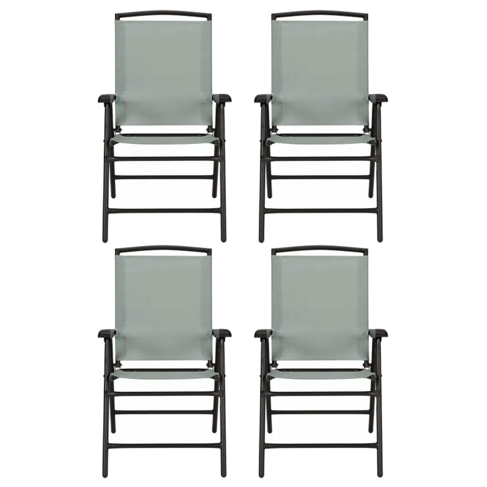 Four Seasons Courtyard Sunny Isles Outdoor Folding Lounge Chairs, 4 Pack, Green - VMInnovations