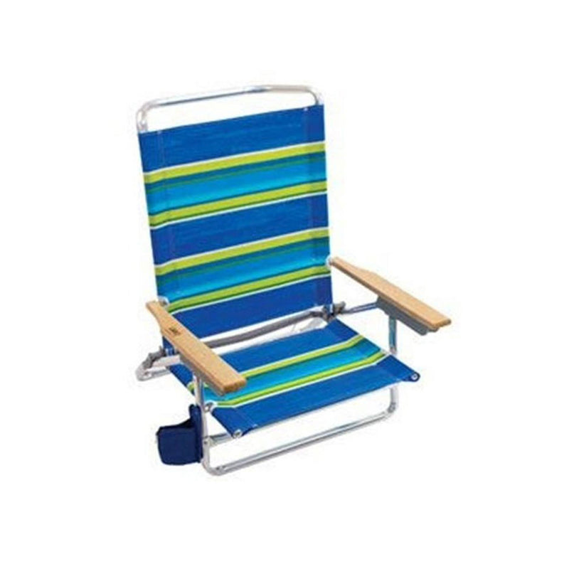 Four Seasons Courtyard 5 Position Adjustable Lounger Outdoor Beach Chair, 4 Pack