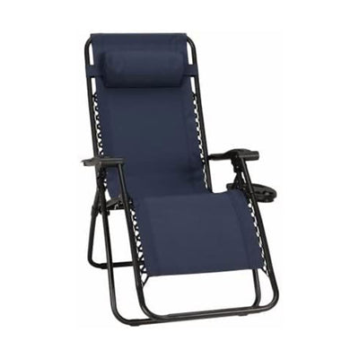 Four Seasons Courtyard Sunny Isles Zero Gravity Outdoor Chair Set, 3 Pack, Blue