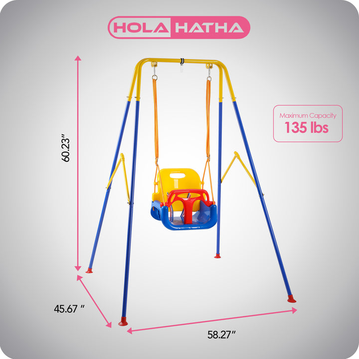 HolaHatha 3 in 1 Toddler Swing w/ adjustable Rope, and Removable Seat (Open Box)