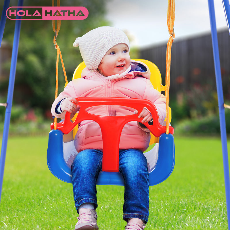 HolaHatha 3 in 1 Toddler Swing Set with adjustable Rope, and Removable Seat