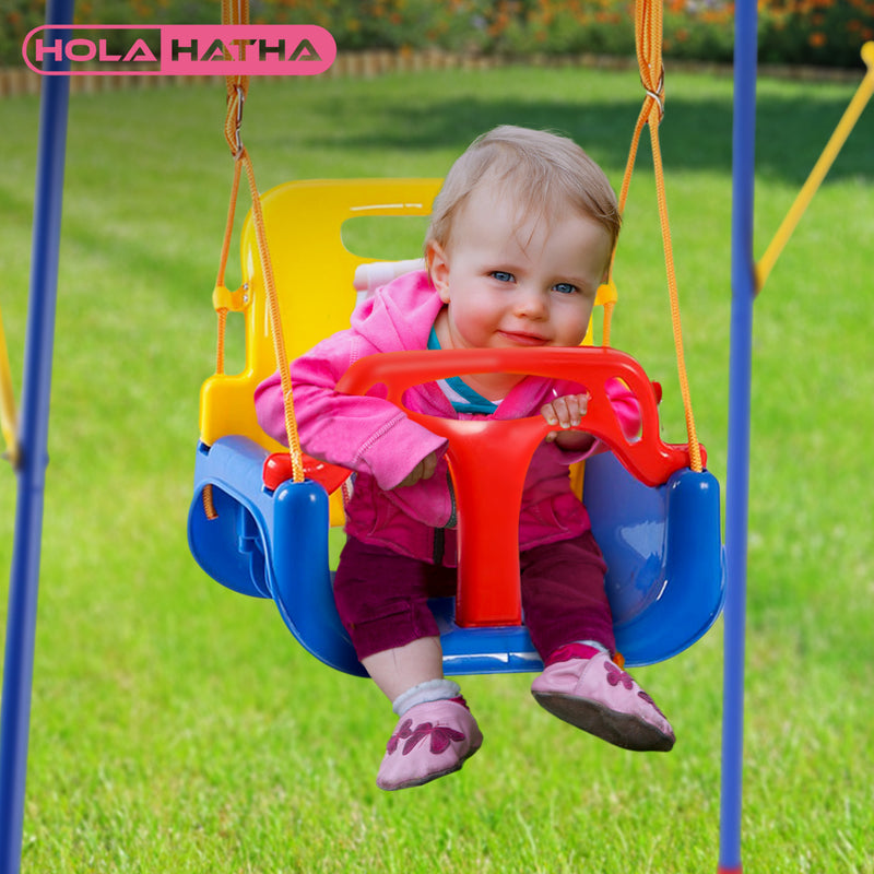 HolaHatha 3 in 1 Toddler Swing Set with adjustable Rope, and Removable Seat