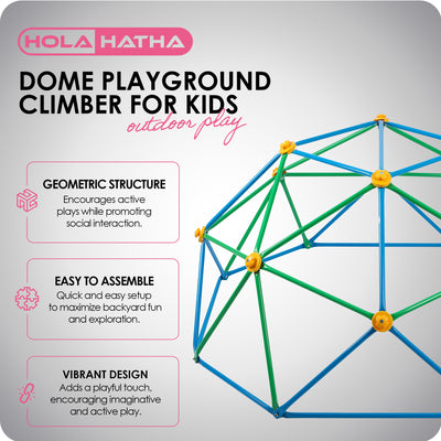 HolaHatha Dome Climber for Kids Outdoor Play, 440lbs Capacity (Open Box) - VMInnovations