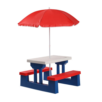 HolaHatha 2-in-1 Picnic Table w/Folding Bench & Adjustable Umbrella (Open Box) - VMInnovations