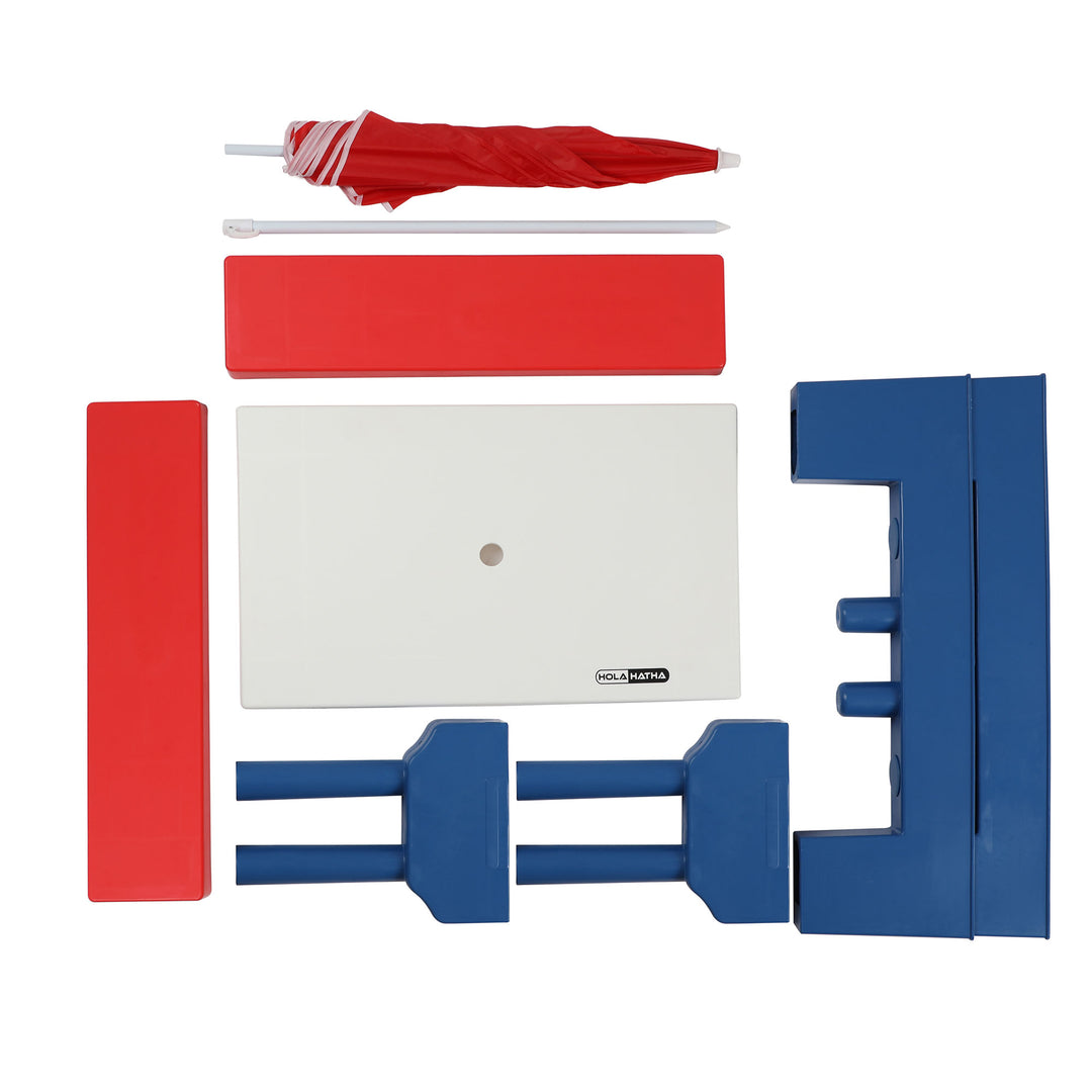 HolaHatha 2-in-1 Kids Picnic Table w/Folding Bench & Adjustable Umbrella (Used) - VMInnovations
