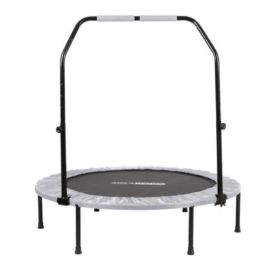 HolaHatha Foldable Mini Fitness Trampoline with Adjustable Handle, 48 in., White