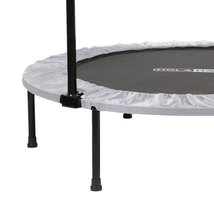 HolaHatha Mini Fitness Trampoline w/Adjustable Handle, 48 in., White (Open Box)