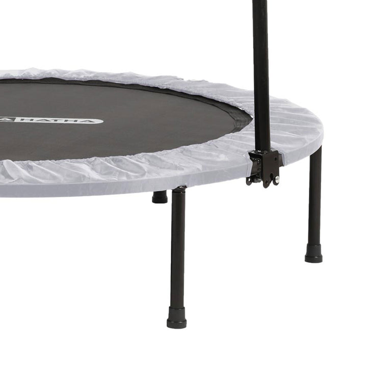 HolaHatha Mini Fitness Trampoline w/Adjustable Handle, 48 in., White (Open Box)