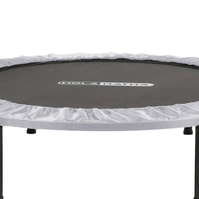 HolaHatha Foldable Mini Fitness Trampoline with Adjustable Handle, 48 in., White - VMInnovations