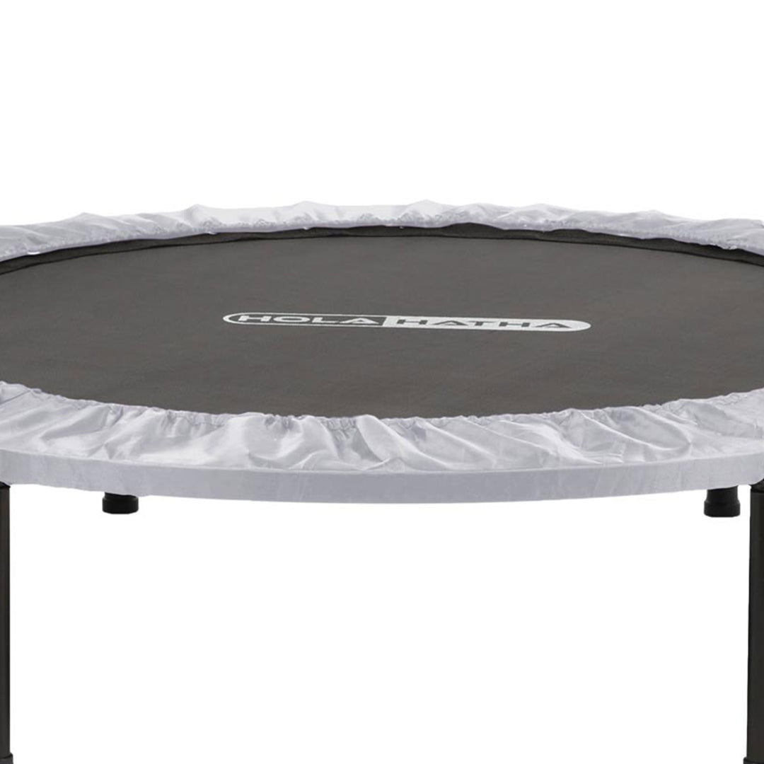 HolaHatha Mini Fitness Trampoline w/Adjustable Handle, 48 in., White (Open Box)