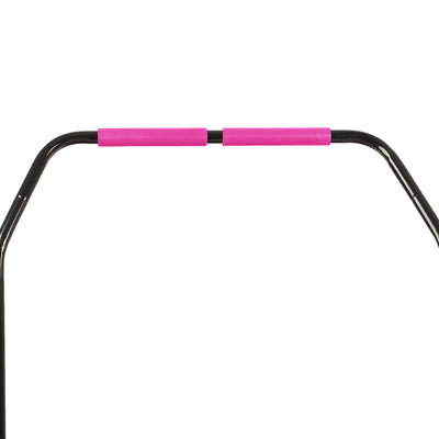 HolaHatha 40" Mini Trampoline Fitness Rebounder with Adjustable Handle, Pink