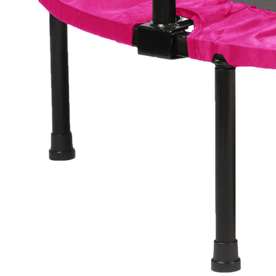 HolaHatha 40" Trampoline Fitness Rebounder w/Adjustable Handle, Pink (Open Box) - VMInnovations