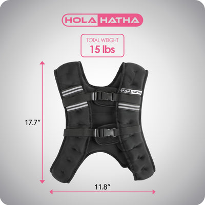 HolaHatha Weighted Vest for Running with Reflective Stripes and Elastic Straps - VMInnovations