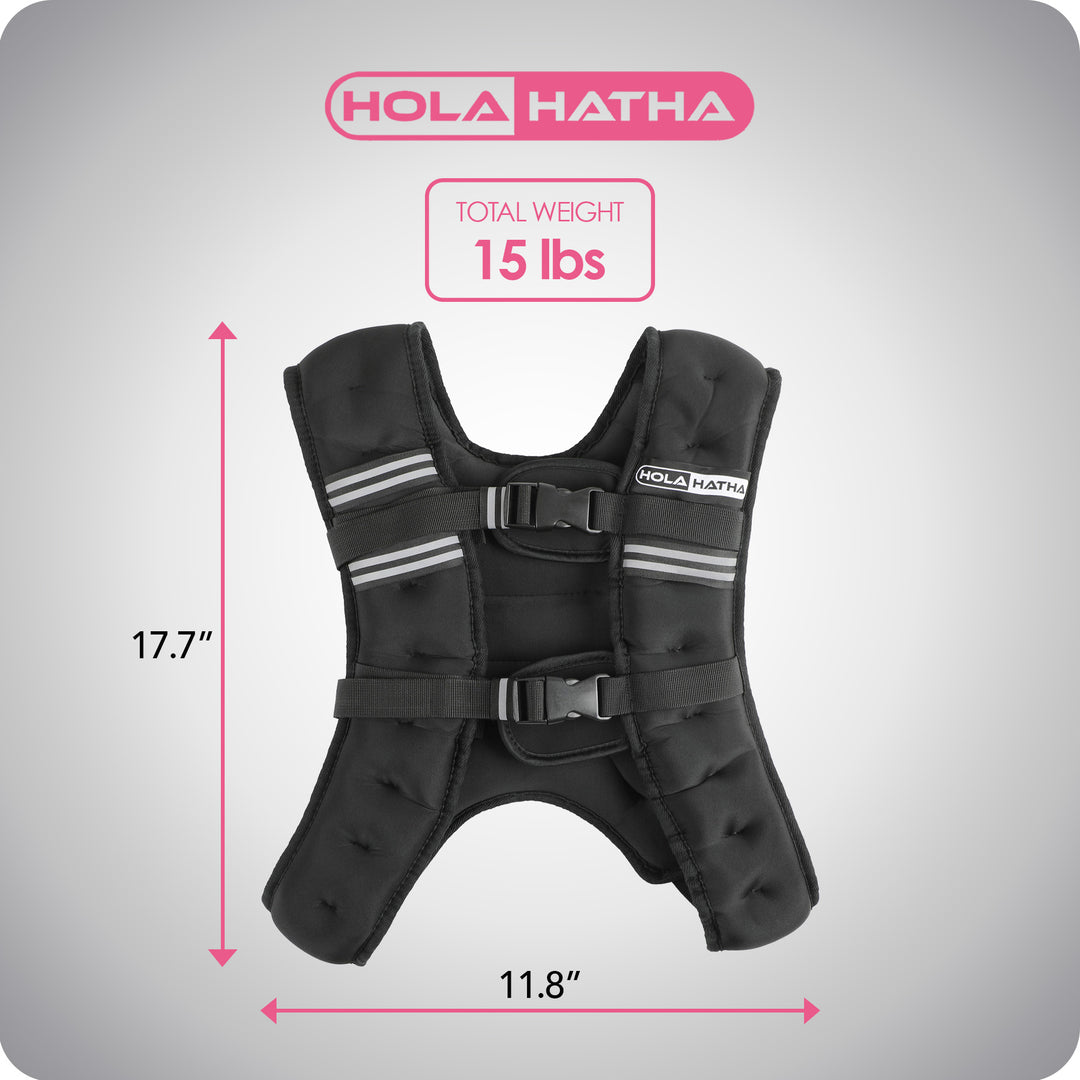 HolaHatha Weighted Running Vest w/Reflective Stripes&Elastic Straps(Open Box)