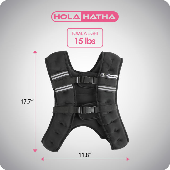 HolaHatha Weighted Running Vest w/Reflective Stripes&Elastic Straps(Open Box)