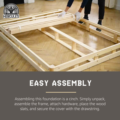 Hercules 4 Inch Low Profile Foundation Mattress Box Spring Replacement, Full