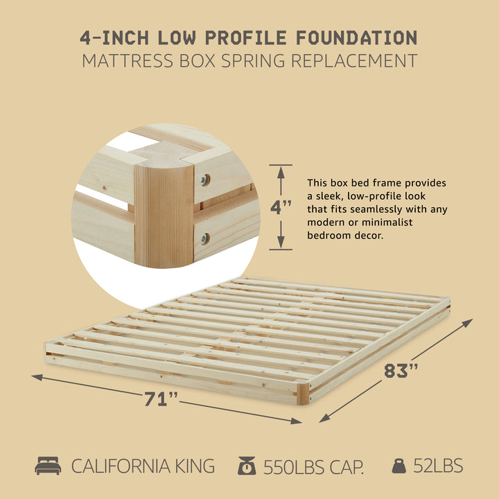 Hercules 4" Low Profile Mattress Box Spring Replacement, California King (Used)