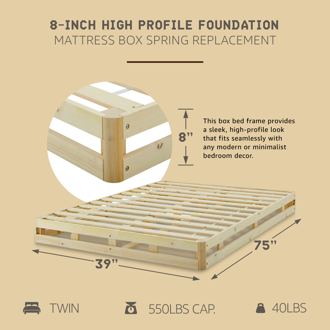 Hercules 8" High Profile Mattress Box Spring Replacement, Twin (Open Box)