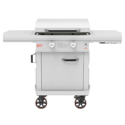 Loco Cookers 26 Inch 2-Burner Digital Gas Grill and Tabletop Foldable Prep Cart - VMInnovations