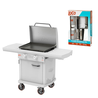 Loco Cookers 26" 2-Burner Digital Gas Grill and 5 Piece Griddle Accessory Kit - VMInnovations
