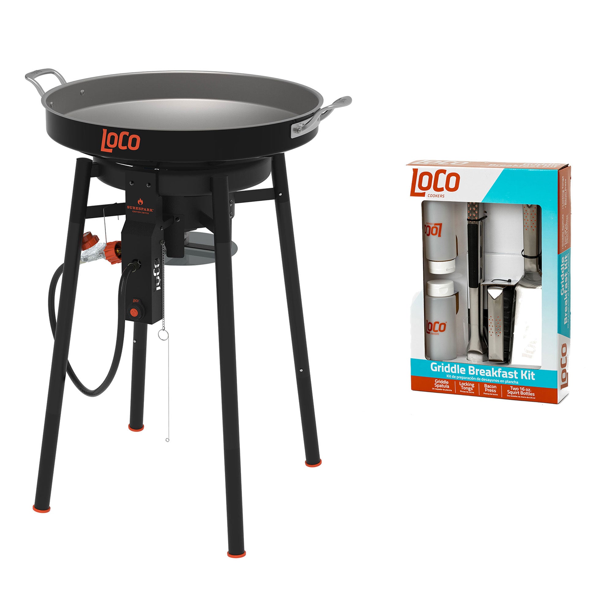 Loco Cookers 22 Inch SureSpark Disco Cooker and 5 Piece Griddle Accessory Kit - VMInnovations
