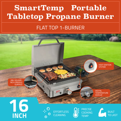 Loco Cookers Portable Digital Propane Burner & 5 Piece Griddle Kit with Spatulas