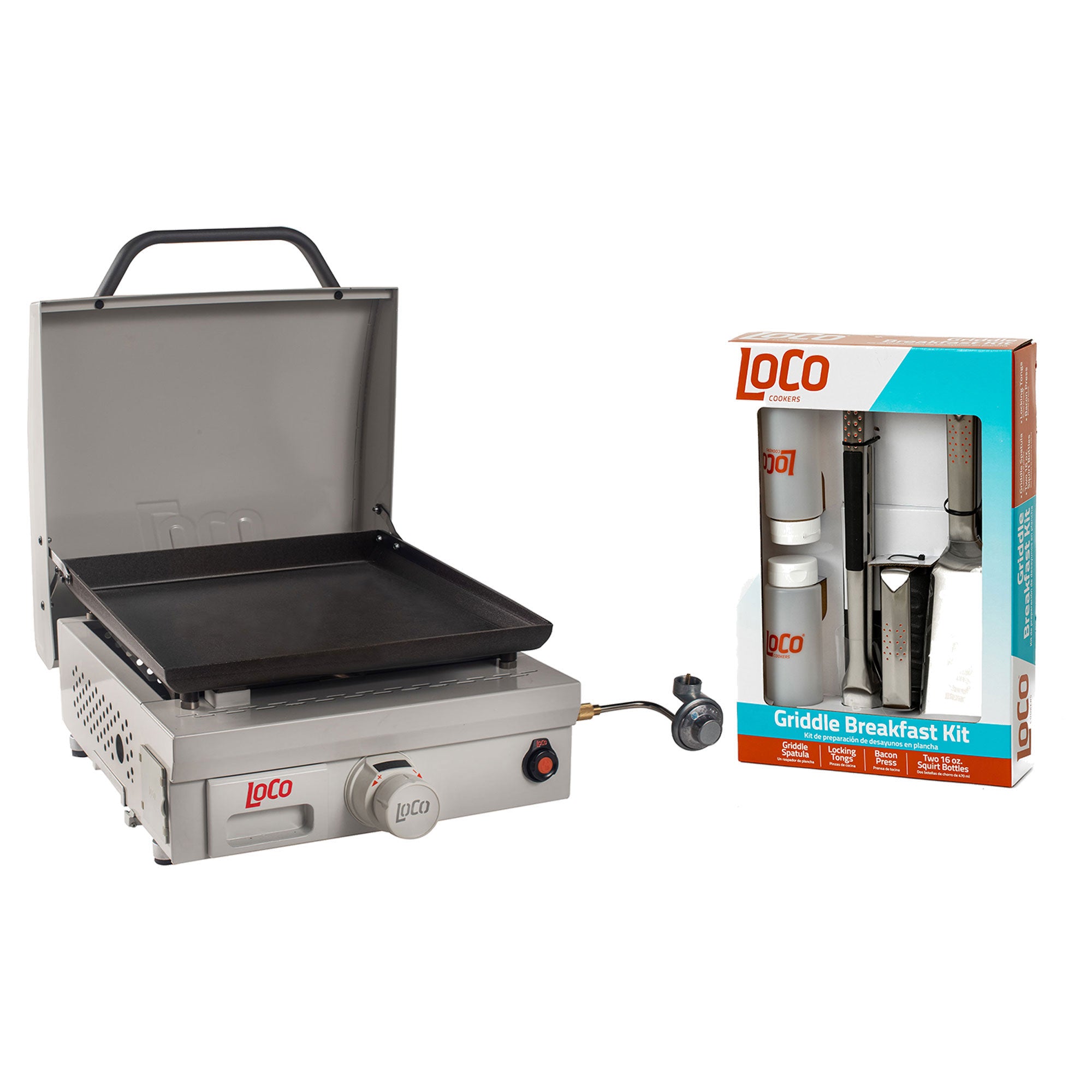Loco Cookers Portable Digital Propane Burner & 5 Piece Griddle Breakfast Kit - VMInnovations