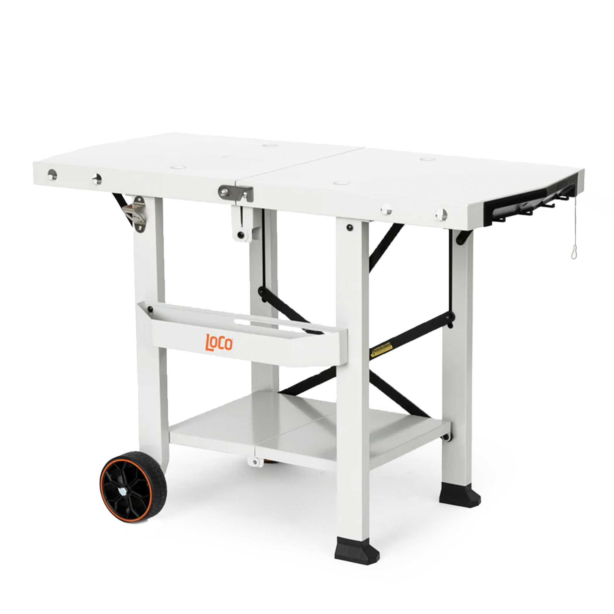 Loco Cookers 36" 3-Burner Digital Gas Grill and Tabletop Foldable Prep Cart