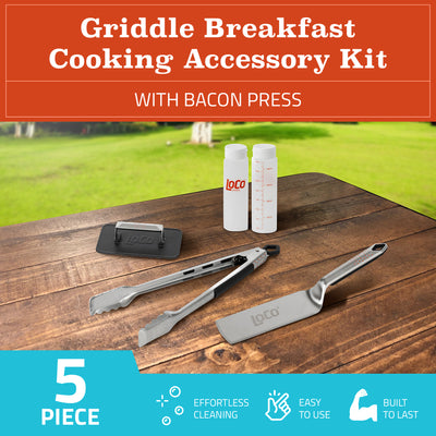Loco Cookers 36" 3-Burner Digital Gas Grill and 5 Piece Griddle Accessory Kit