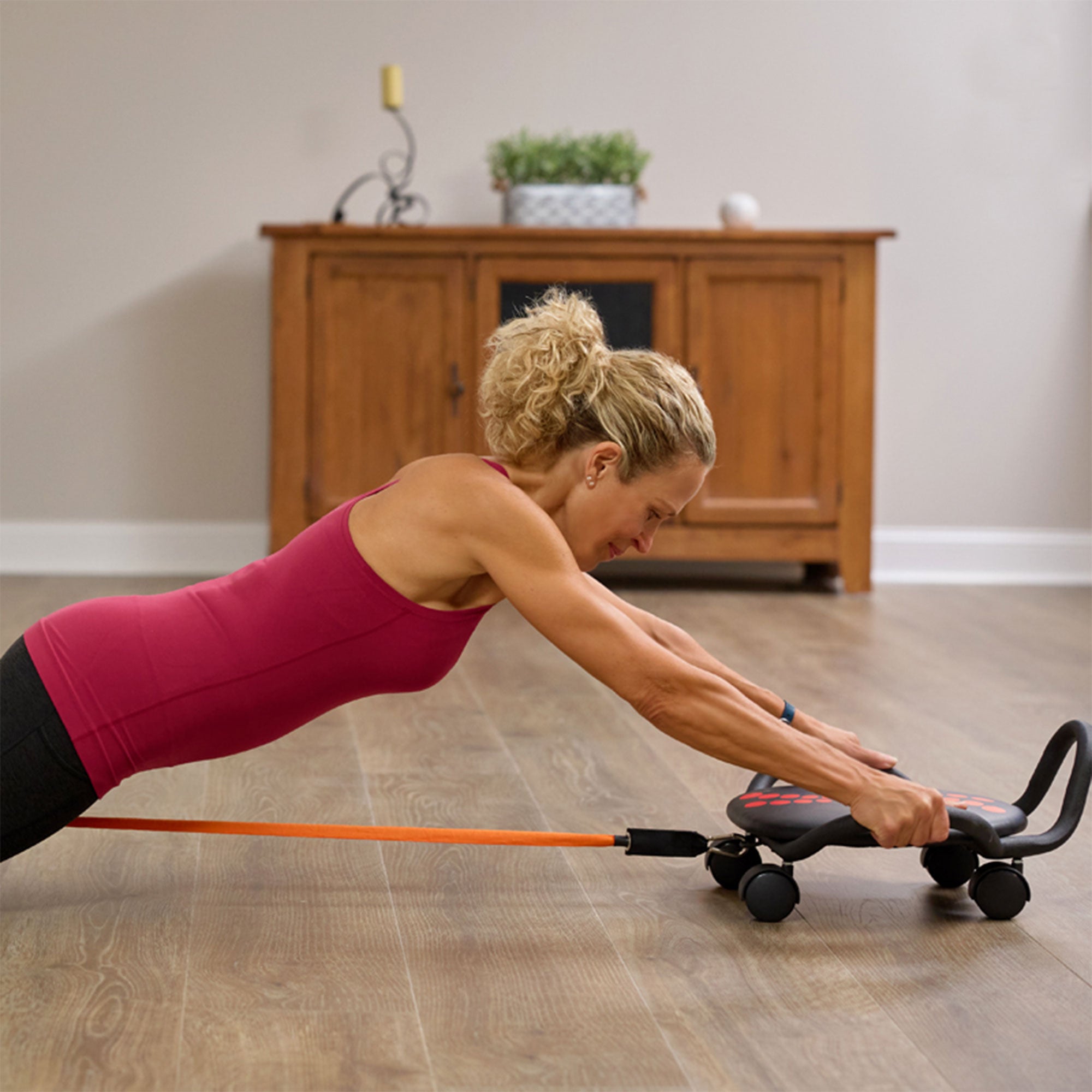 AB Dolly Core Fitness Ab Exercise Workout Equipment & Resistance Bands(Open Box) - VMInnovations