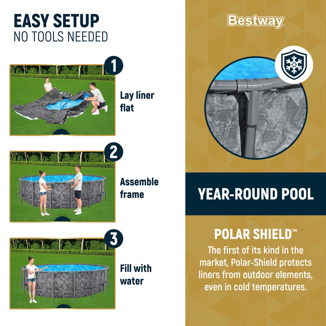 Bestway APX 365 16' x 48" Round Above Ground Swimming Pool Set w/ Pump & Ladder