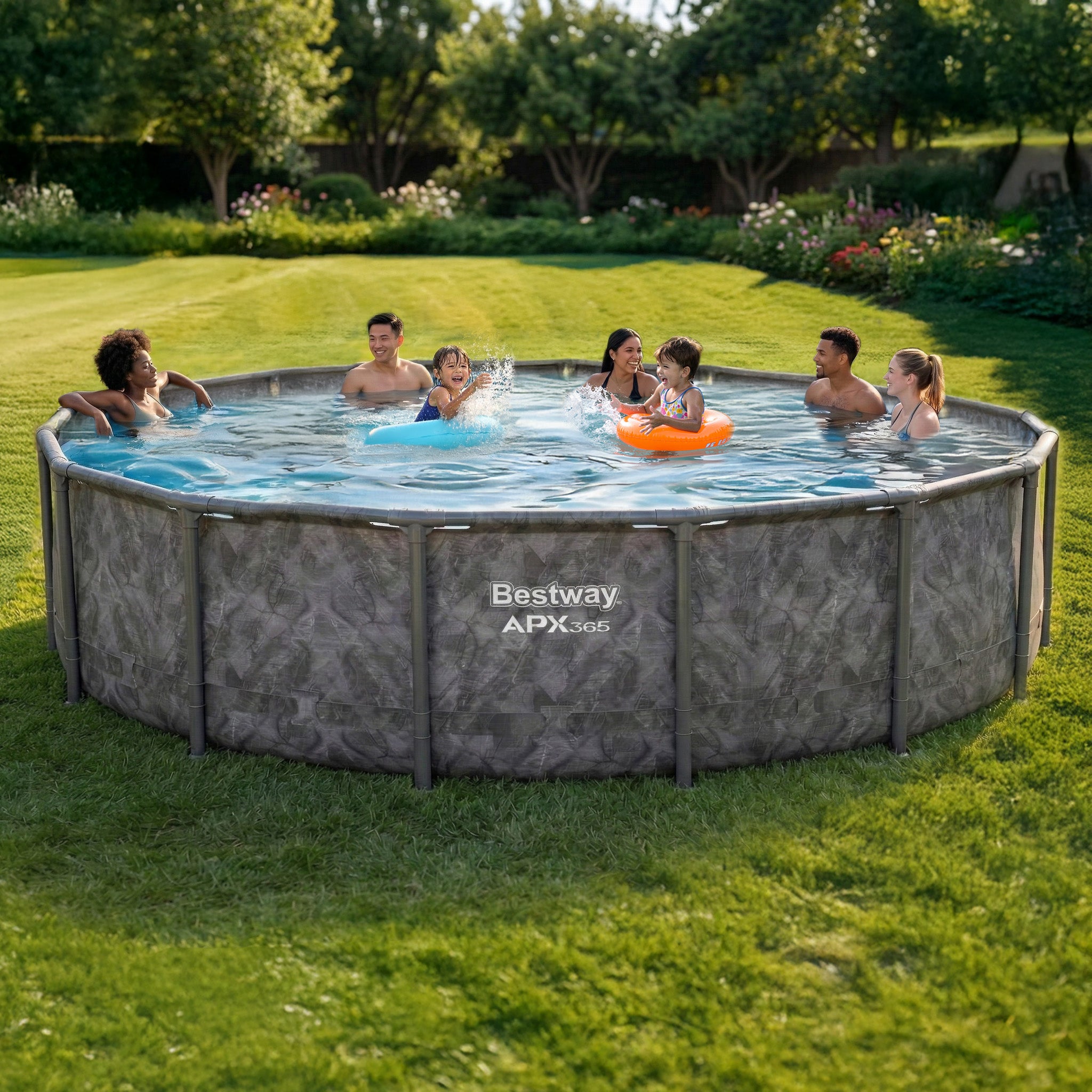 Bestway APX 365 16' x 48" Round Swimming Pool Set w/Pump & Ladder (Open Box) - VMInnovations