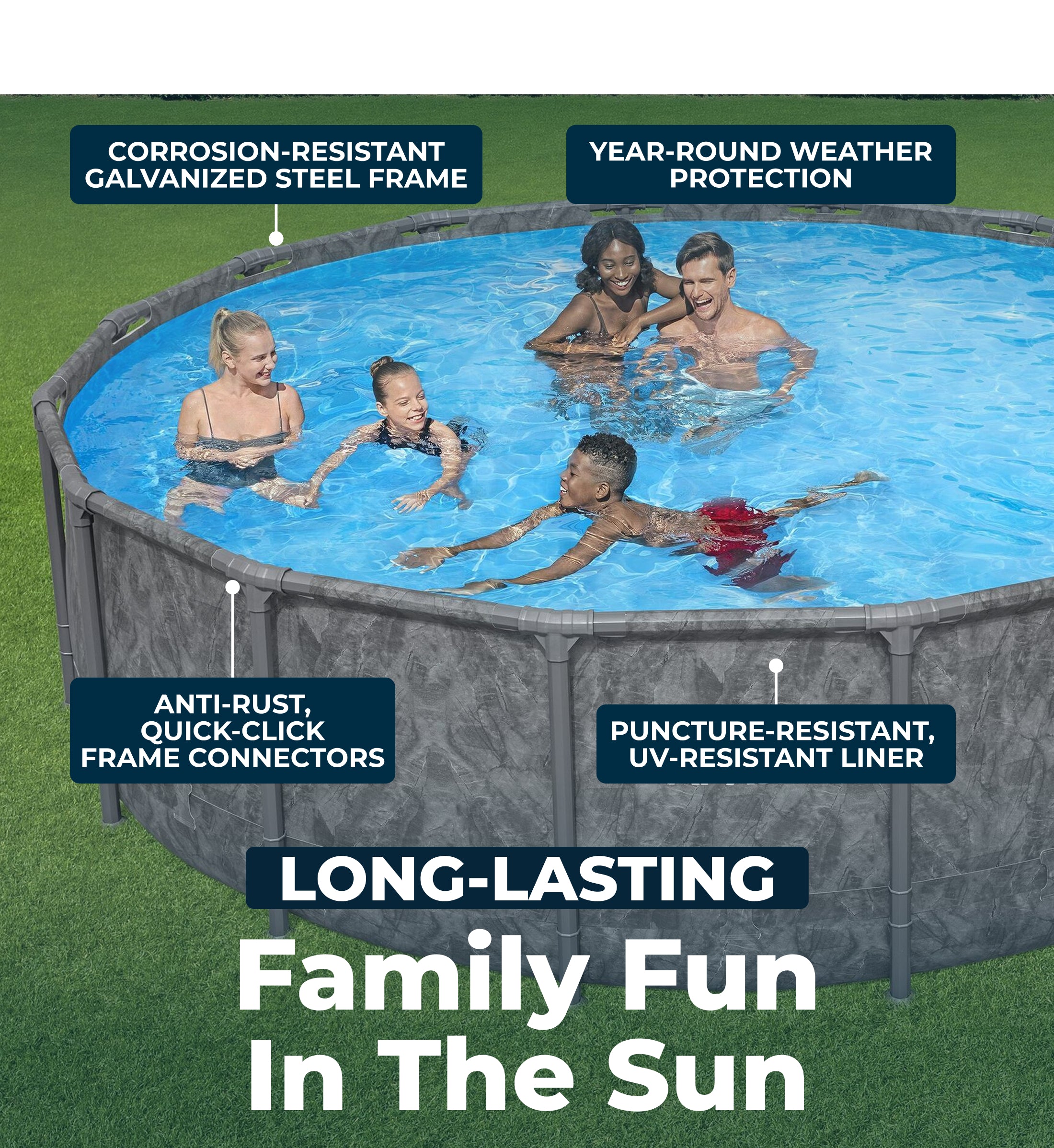 Bestway APX 365 16' x 48" Round Swimming Pool Set w/Pump & Ladder (Open Box) - VMInnovations